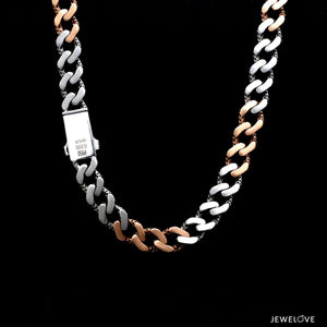 Jewelove™ Chains Platinum Rose Gold Chain with Matte & Hi-Polish for Men JL PT CH 1268