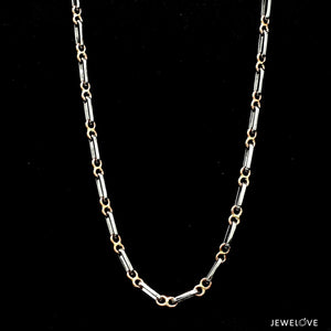 Jewelove™ Chains Platinum & Rose Gold Chain with Rectangular & Round Links JL PT 734