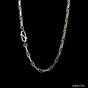 Jewelove™ Chains Platinum & Rose Gold Chain with Rectangular & Round Links JL PT 734