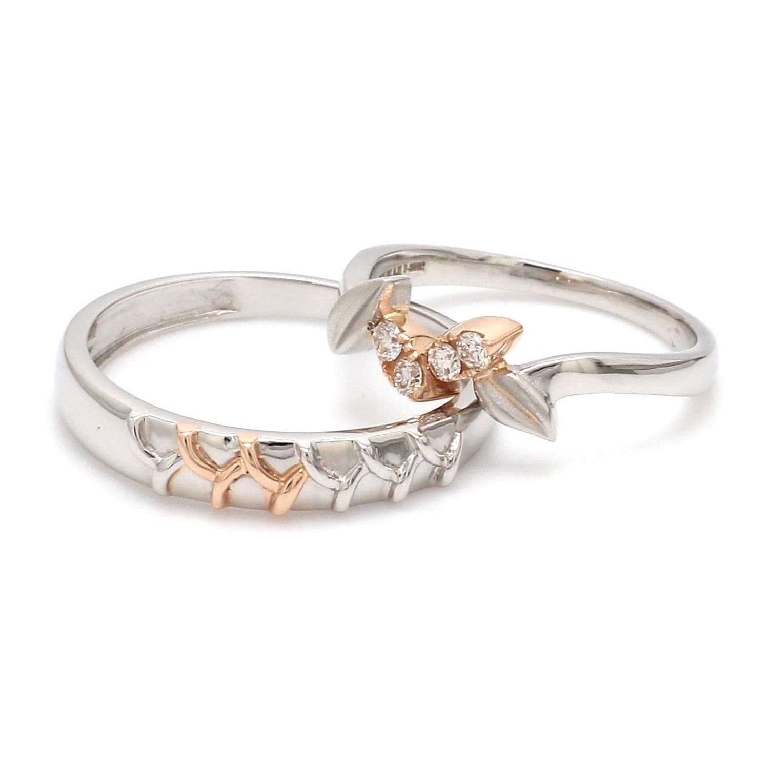 Jewelove™ Rings Platinum & Rose Gold Couple Rings JL PT 999