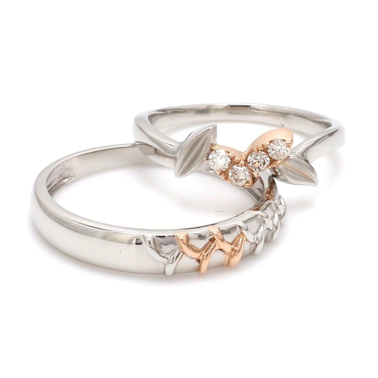 Jewelove™ Rings Platinum & Rose Gold Couple Rings JL PT 999