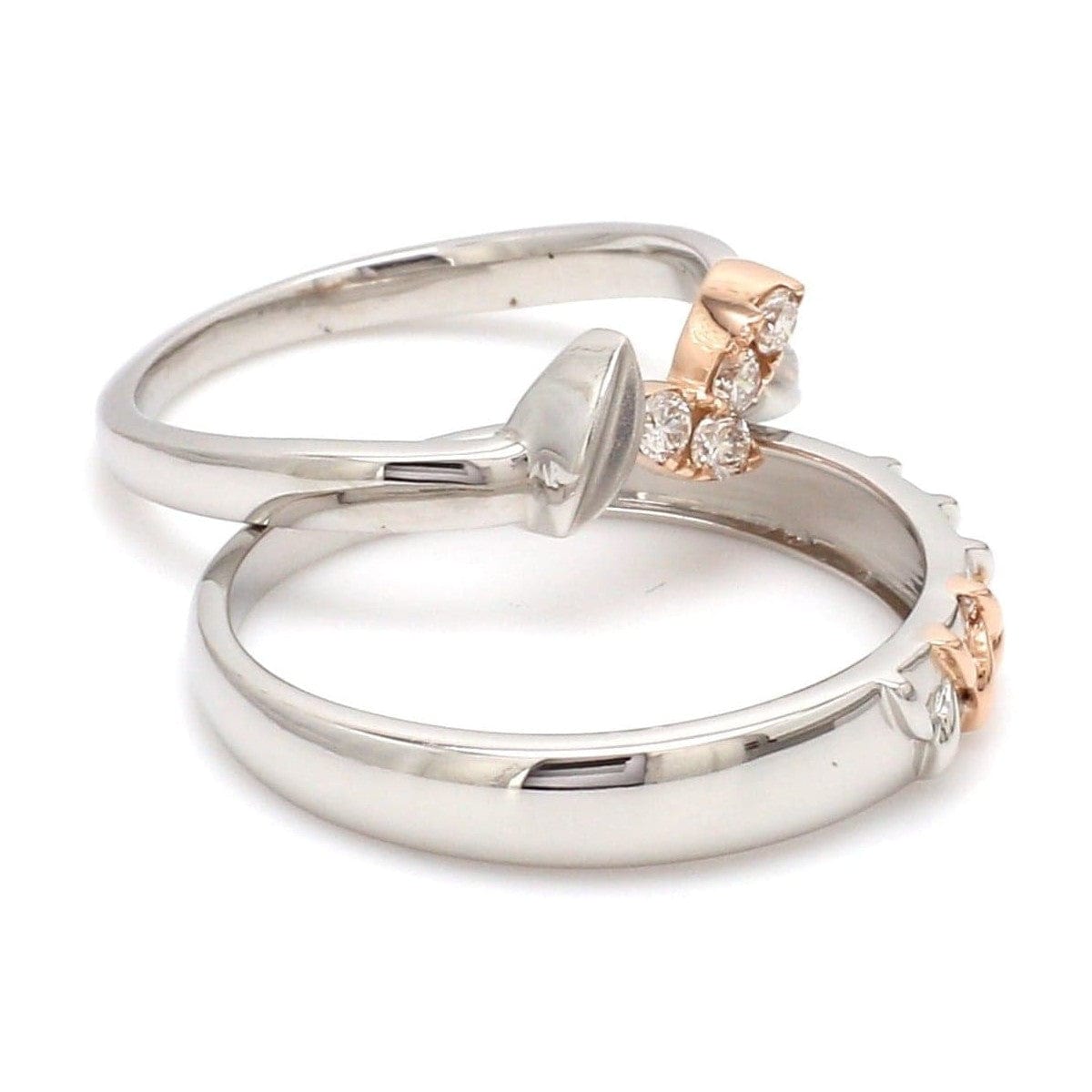 Jewelove™ Rings Platinum & Rose Gold Couple Rings JL PT 999