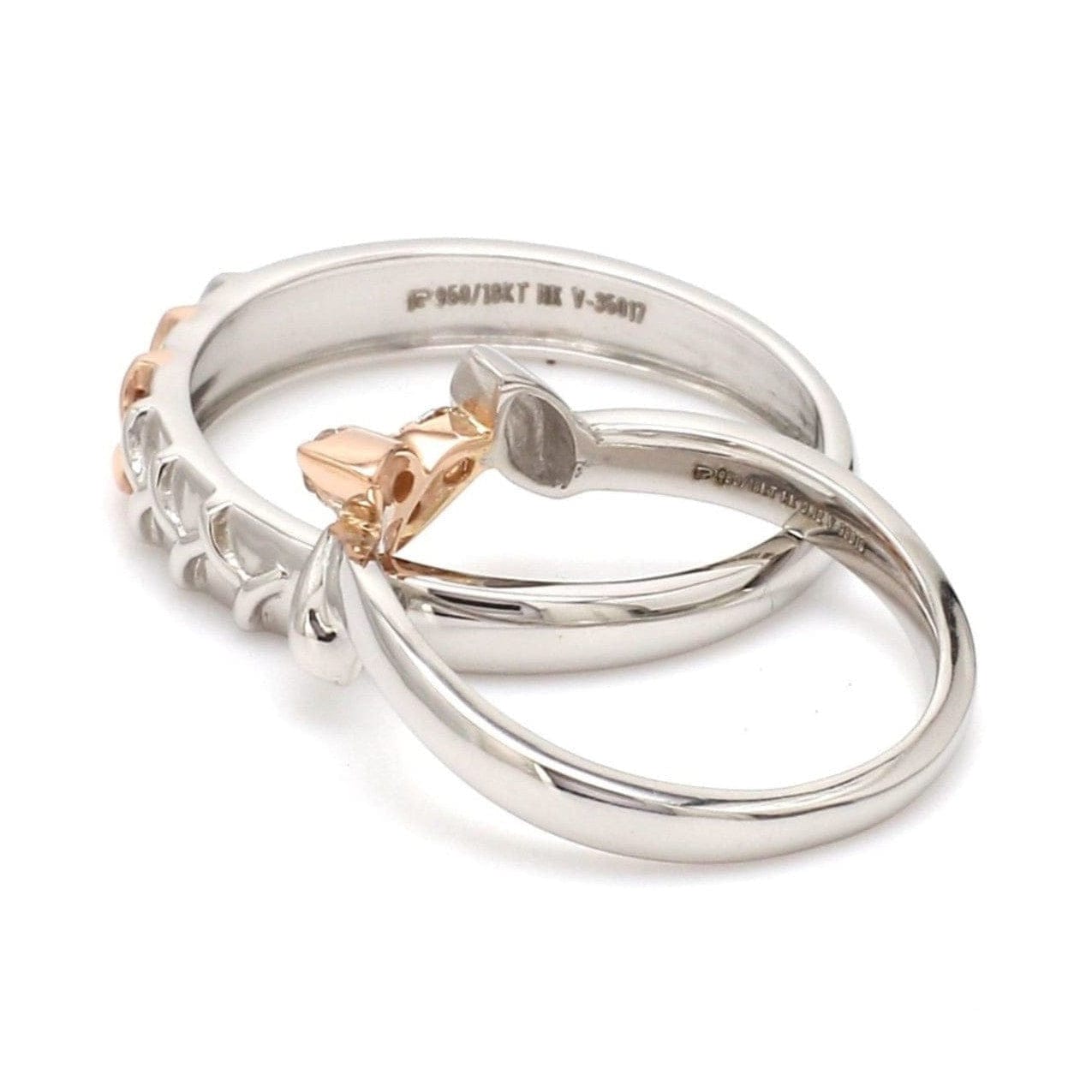 Jewelove™ Rings Platinum & Rose Gold Couple Rings JL PT 999