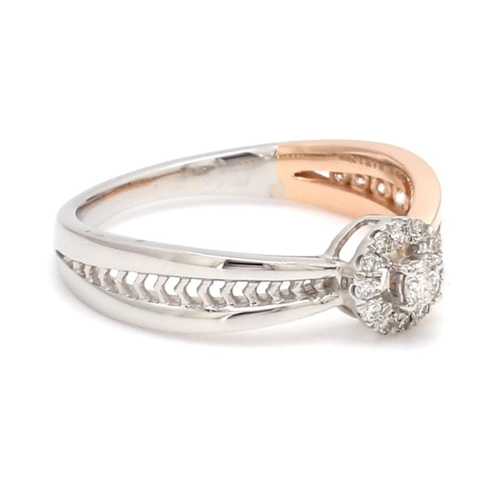 Chess Couple Rings in Platinum & Rose Gold with Single Diamonds JL PT –