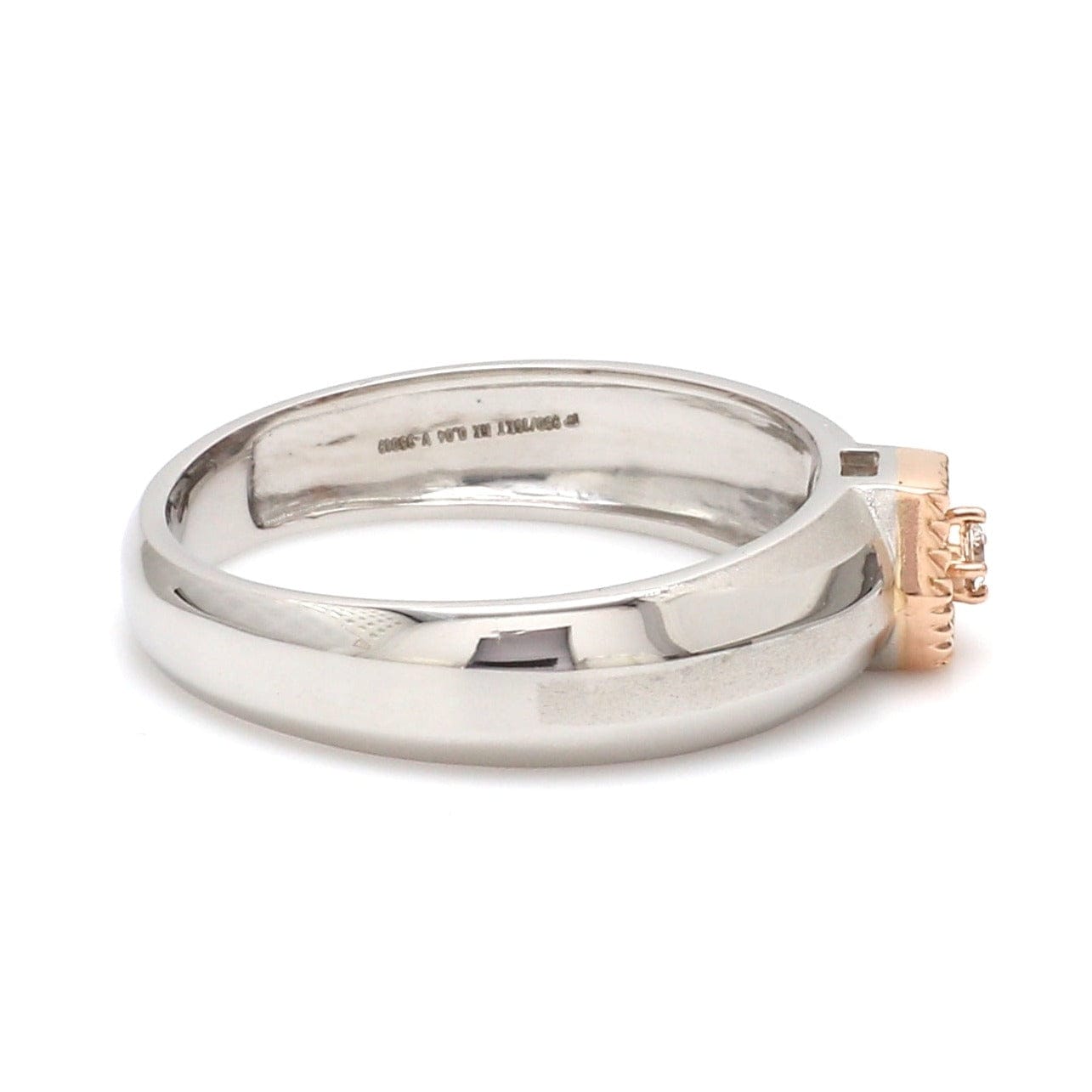 Jewelove™ Rings Platinum & Rose Gold Couple Rings with Diamonds JL PT 998-RG