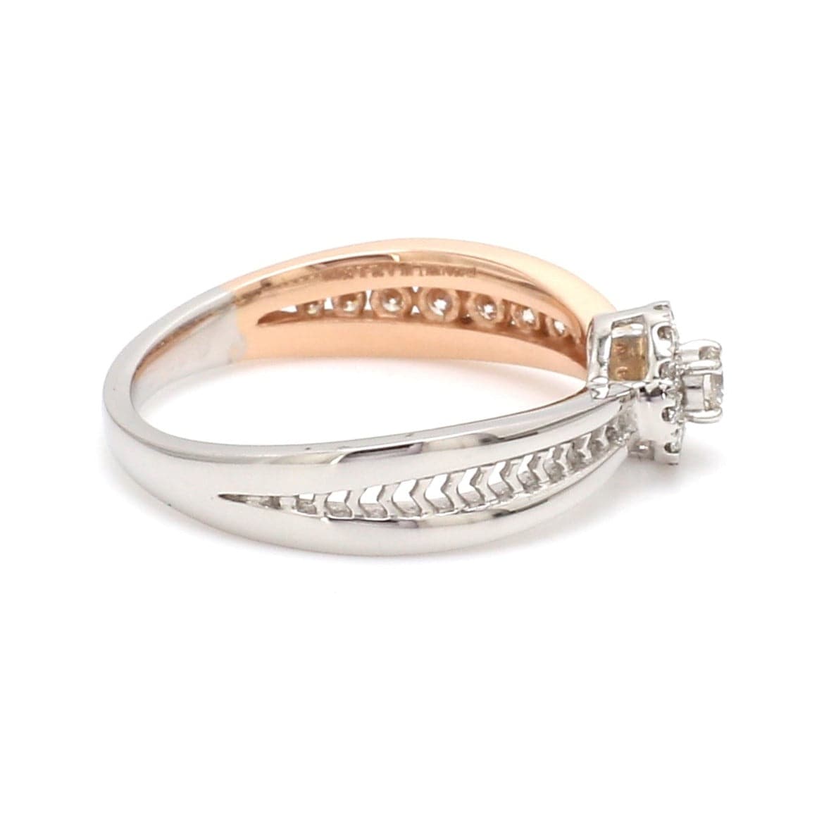 Jewelove™ Rings Platinum & Rose Gold Couple Rings with Diamonds JL PT 998-RG