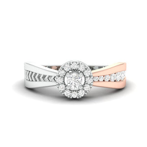 Jewelove™ Rings Platinum & Rose Gold Couple Rings with Diamonds JL PT 998-RG