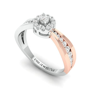 Jewelove™ Rings Platinum & Rose Gold Couple Rings with Diamonds JL PT 998-RG