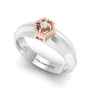 Jewelove™ Rings Platinum & Rose Gold Couple Rings with Diamonds JL PT 998-RG