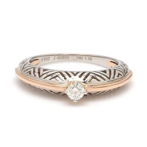 Jewelove™ Rings Platinum & Rose Gold Couple Rings with Single Diamonds JL PT 952