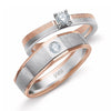 Jewelove™ Rings Platinum & Rose Gold Couple Rings with Solitaires JL PT 901