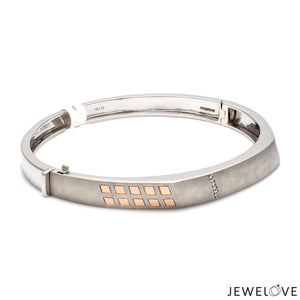 Jewelove™ Bangles & Bracelets Platinum Rose Gold Diamond Bracelet with Matte Finish for Men JL PTB 1181