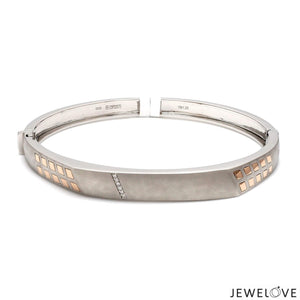 Jewelove™ Bangles & Bracelets Platinum Rose Gold Diamond Bracelet with Matte Finish for Men JL PTB 1181