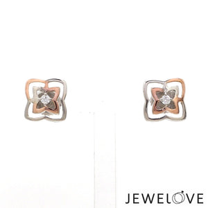 Jewelove™ Earrings Platinum Rose Gold Diamond Earrings for Women JL PT E 348