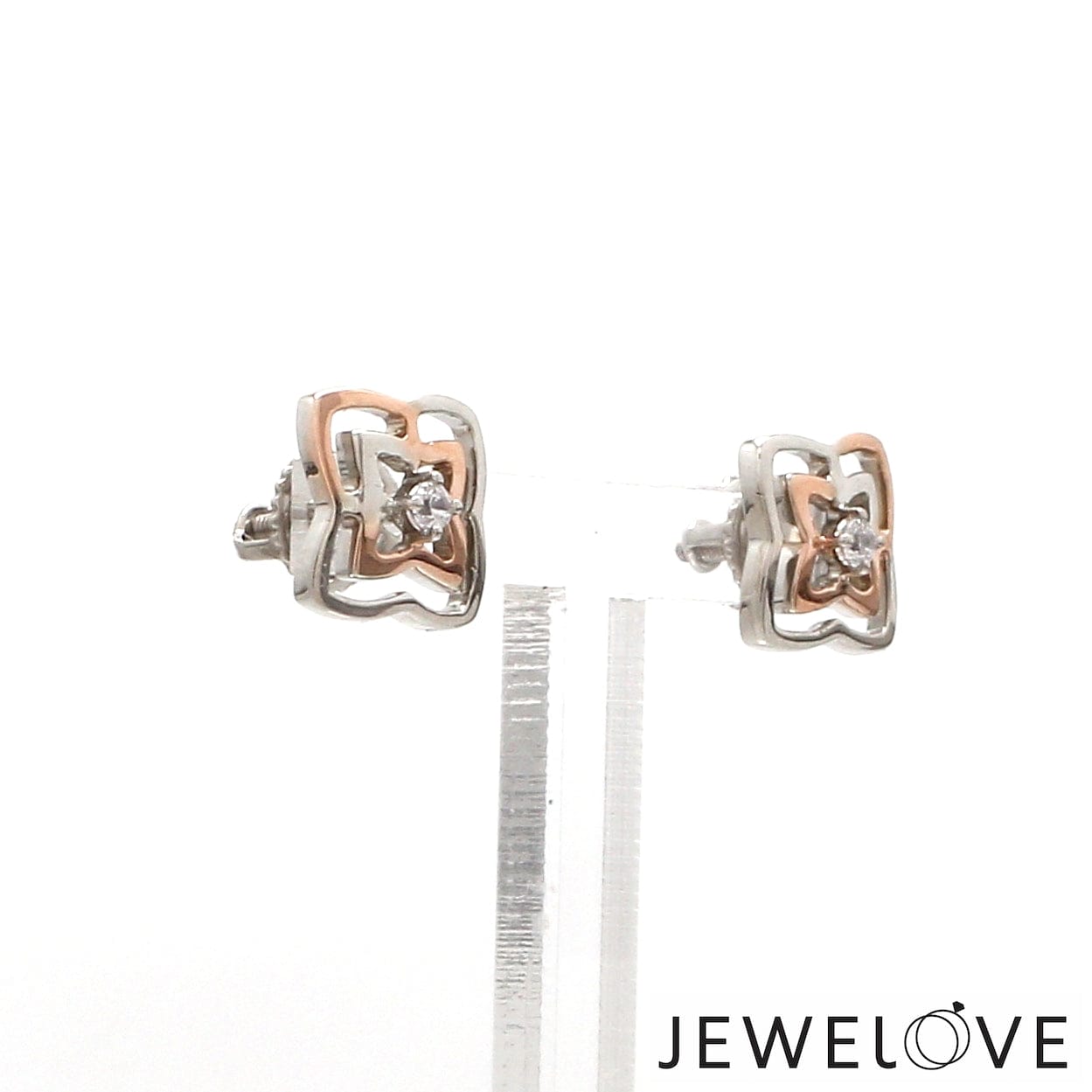 Jewelove™ Earrings Platinum Rose Gold Diamond Earrings for Women JL PT E 348