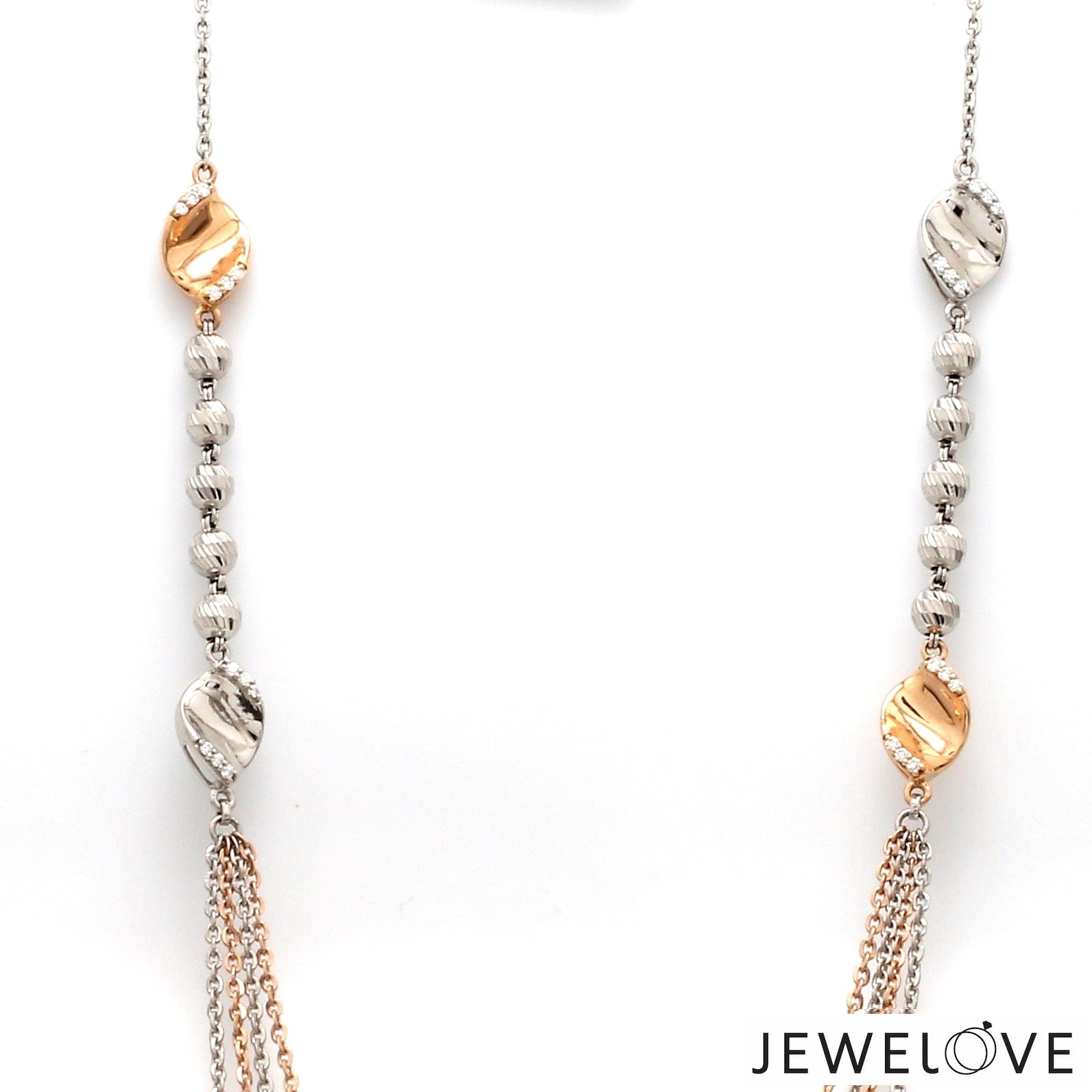 Jewelove™ Necklaces & Pendants Platinum Rose Gold Diamond Mangalsutra Pendant Cable Chain JL PT MS 108