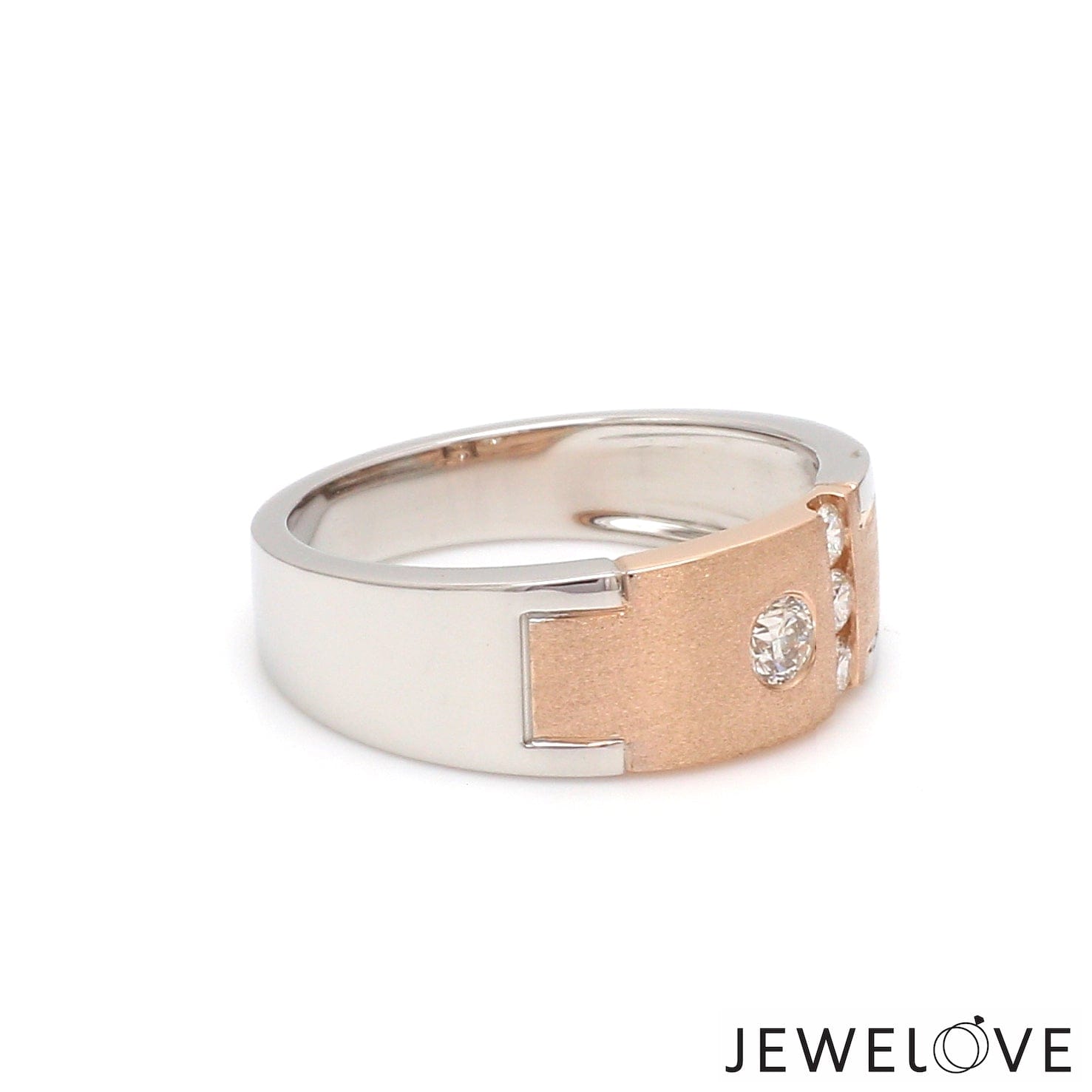 Jewelove™ Rings Platinum & Rose Gold Diamond Ring for Men JL PT 1315