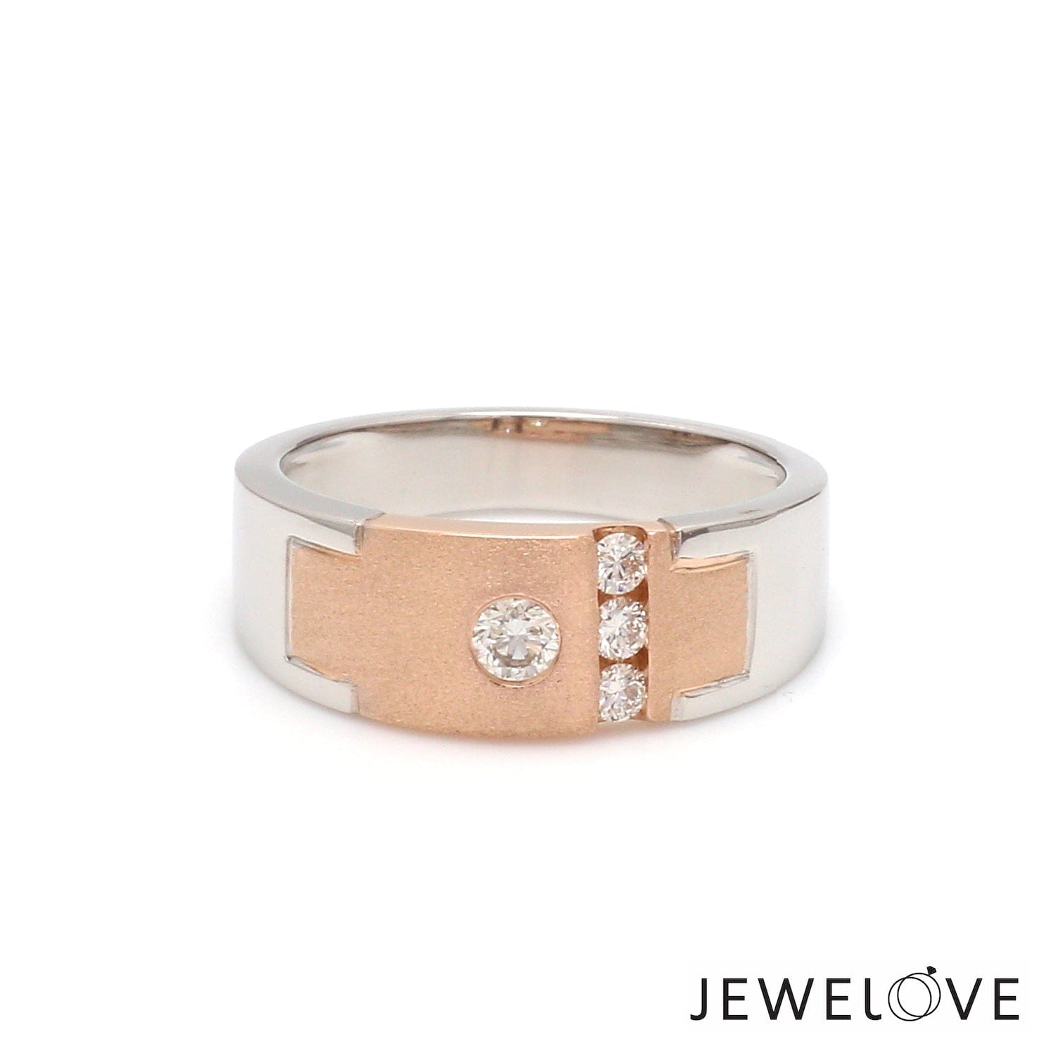 Jewelove™ Rings Platinum & Rose Gold Diamond Ring for Men JL PT 1315