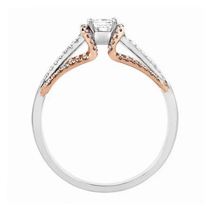 Jewelove™ Rings Women's Band only Platinum & Rose Gold Engagement Ring with Princess Cut Solitaire SJ PTO 288