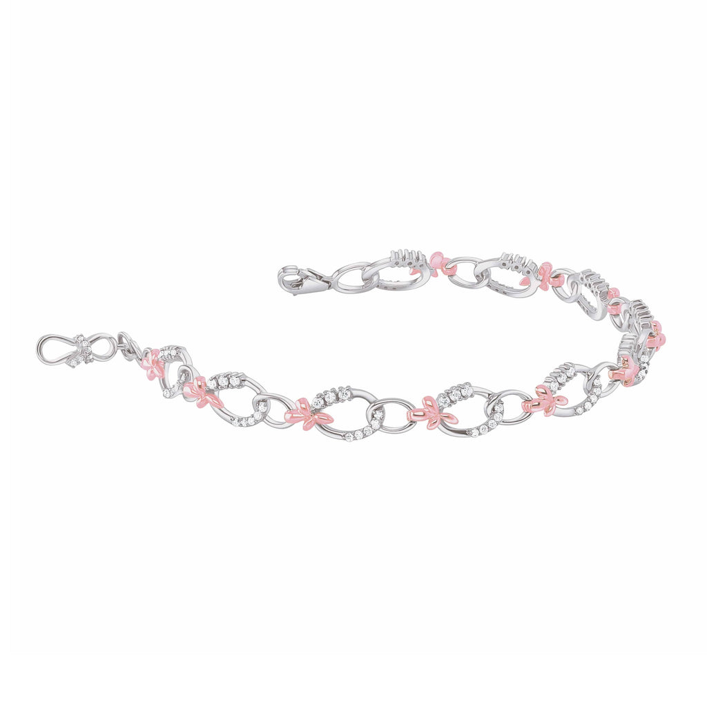 Jewelove™ Bangles & Bracelets Platinum & Rose Gold Evara Diamond Bracelet for Women JL PTB 639