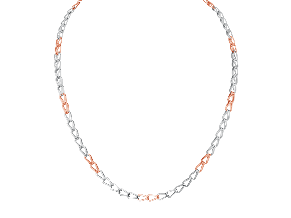 Jewelove™ Chains Platinum & Rose Gold Fusion Chain for Men JL PT CH 0307