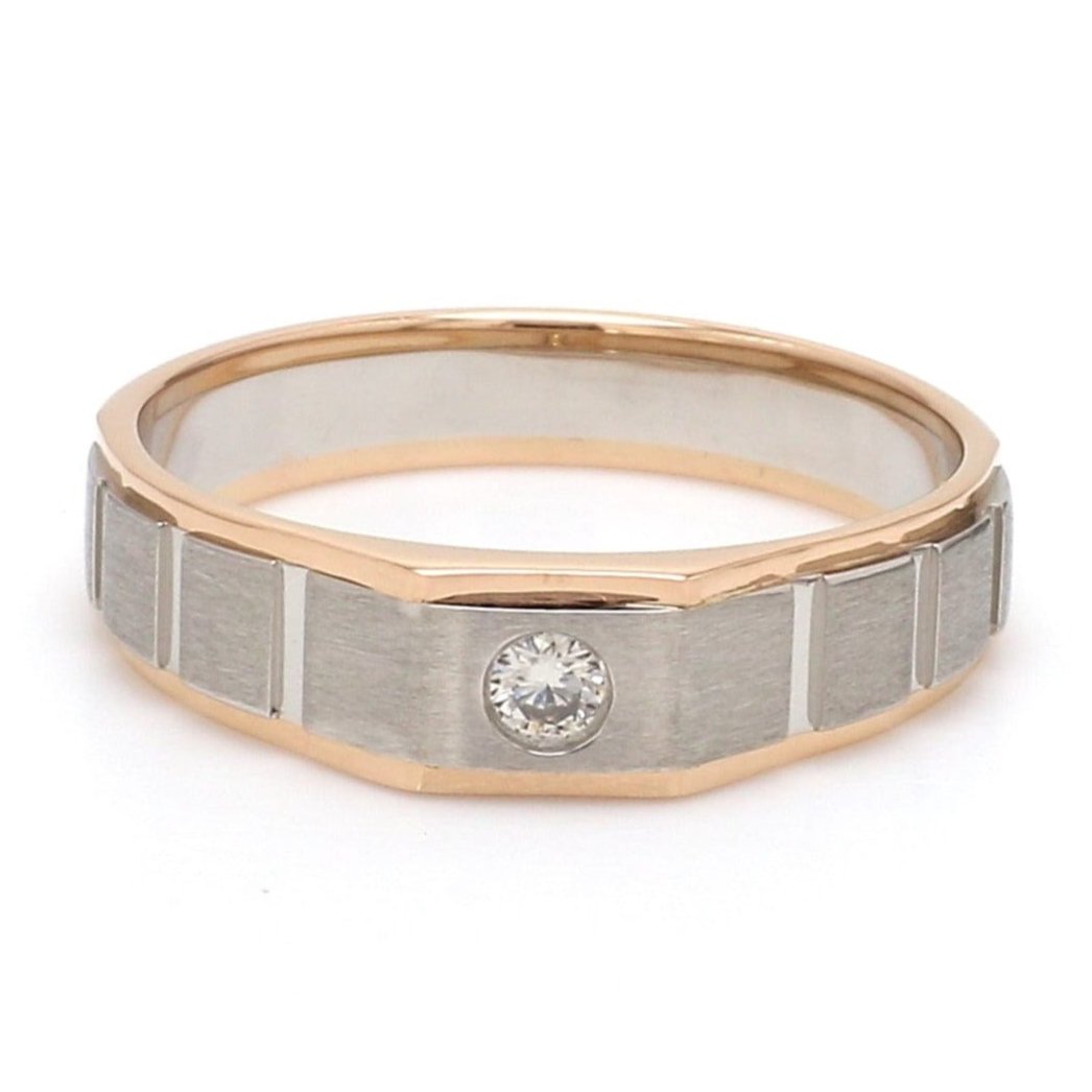 Jewelove™ Rings Platinum & Rose Gold Fusion Single Diamond Ring for Men JL PT 994