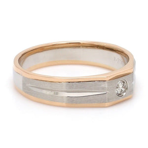 Jewelove™ Rings Platinum & Rose Gold Fusion Single Diamond Ring for Men JL PT 995