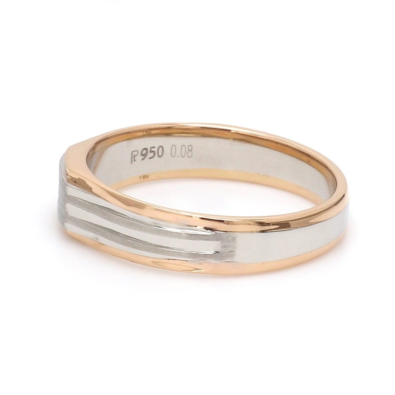 Jewelove™ Rings Platinum & Rose Gold Fusion Single Diamond Ring for Men JL PT 997