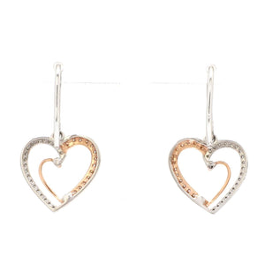 Jewelove™ Earrings Platinum & Rose Gold Hearts & Diamonds Earrings JL PT E 8063