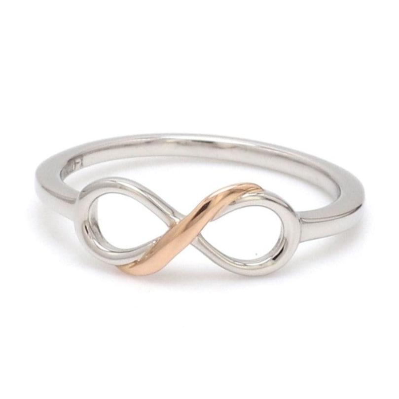 Jewelove™ Rings Women's Band only Platinum & Rose Gold Infinity Ring for women JL PT 1142