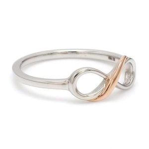 Jewelove™ Rings Women's Band only Platinum & Rose Gold Infinity Ring for women JL PT 1142