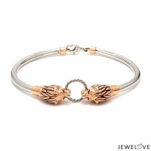 Jewelove™ Bangles & Bracelets Platinum & Rose Gold Jaguar Bracelet for Men JL PTB 1234