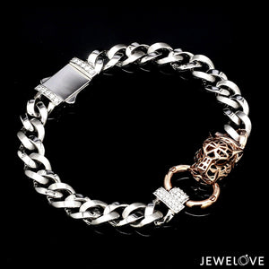 Jewelove™ Bangles & Bracelets Platinum Rose Gold Jaguar Diamond Bracelet for Men JL PTB 1233