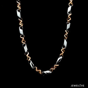 Jewelove™ Chains Platinum Rose Gold Matte & Hi-Polish Chain for Men JL PT CH 1267