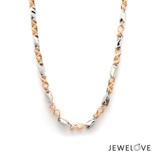 Jewelove™ Chains Platinum Rose Gold Matte & Hi-Polish Chain for Men JL PT CH 1267