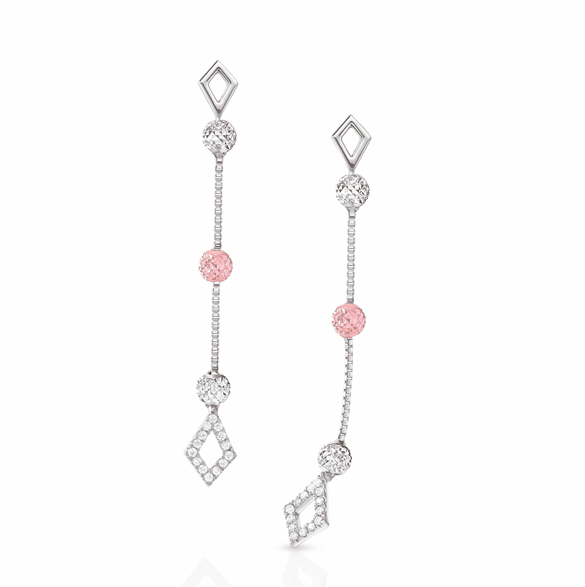 Jewelove™ Chains Earrings only Platinum & Rose Gold Necklace with Diamonds for Women JL PT N 181