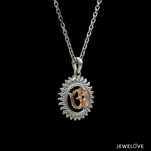 Jewelove™ Pendants Platinum + Rose Gold Om Pendant JL PT OM-8