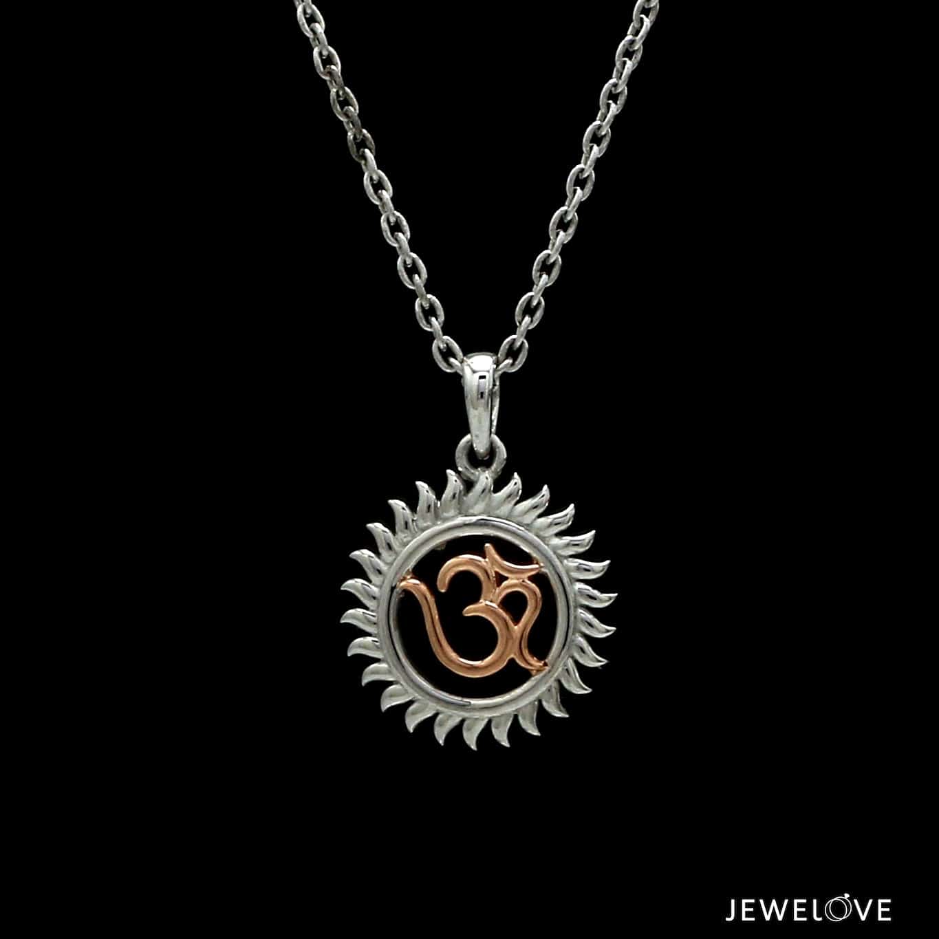 Jewelove™ Pendants Platinum + Rose Gold Om Pendant JL PT OM-8