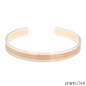 Jewelove™ Bangles & Bracelets Platinum & Rose Gold Open Kada for Men JL PTB 1218