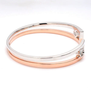 Jewelove™ Bangles & Bracelets Platinum & Rose Gold Open Kada for Men JL PTB 625-Rose