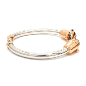 Jewelove™ Bangles & Bracelets Platinum & Rose Gold Panther Bracelet for Men JL PTB 1184