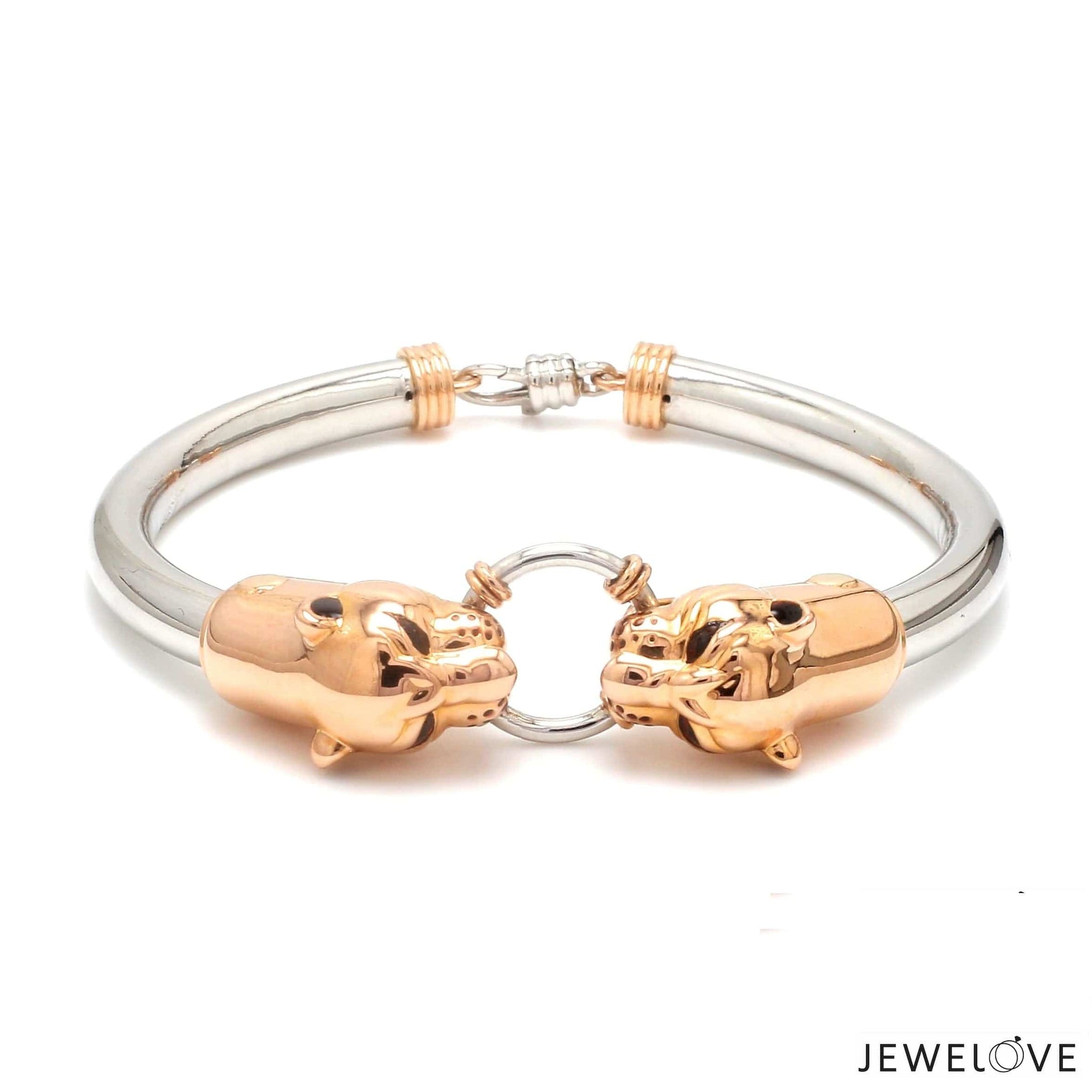 Jewelove™ Bangles & Bracelets Platinum & Rose Gold Panther Bracelet for Men JL PTB 1184