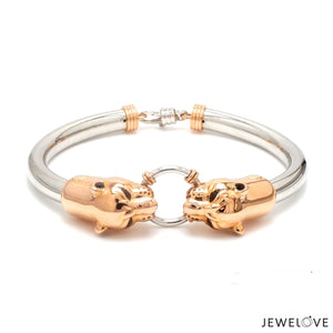 Jewelove™ Bangles & Bracelets Platinum & Rose Gold Panther Bracelet for Men JL PTB 1184