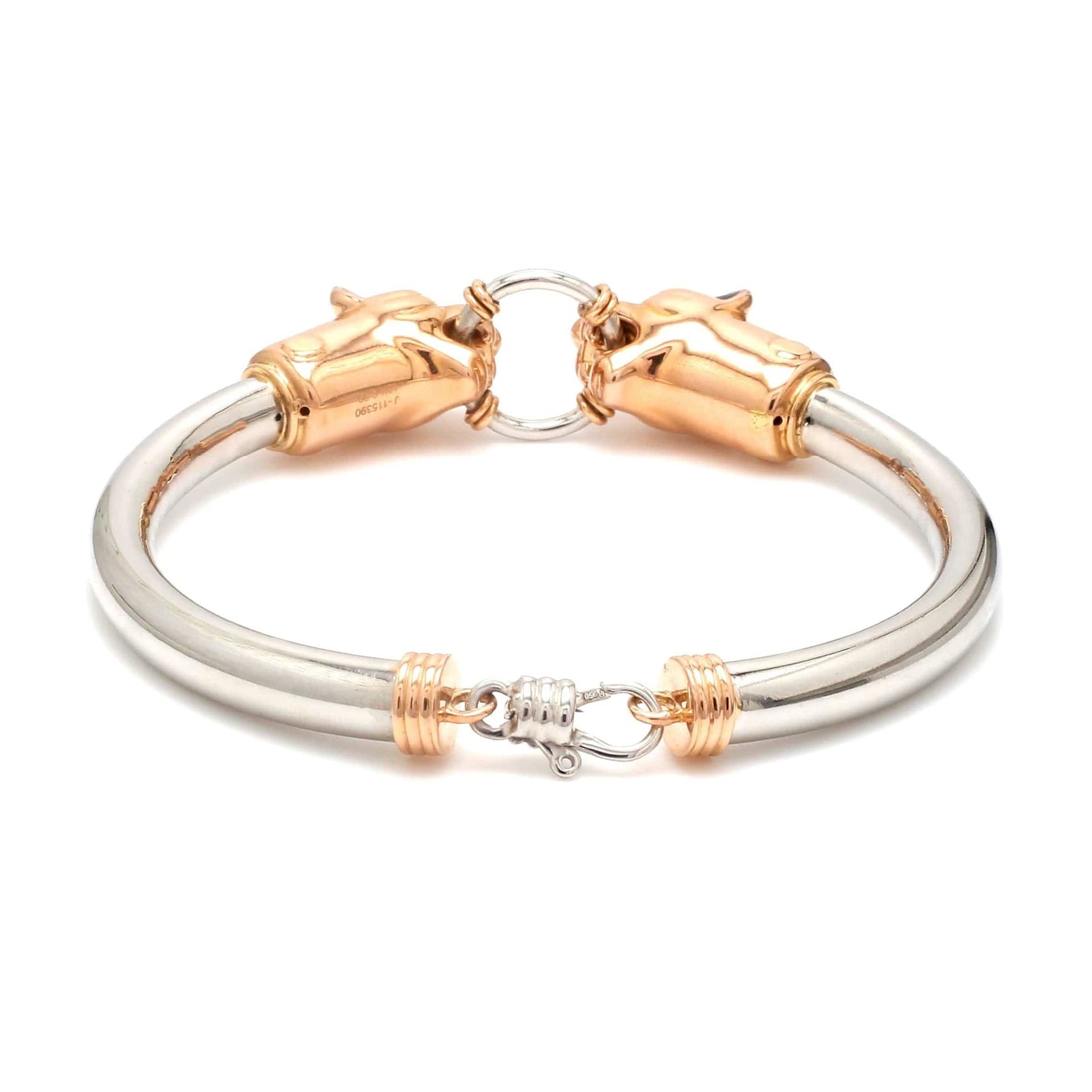 Jewelove™ Bangles & Bracelets Platinum & Rose Gold Panther Bracelet for Men JL PTB 1184