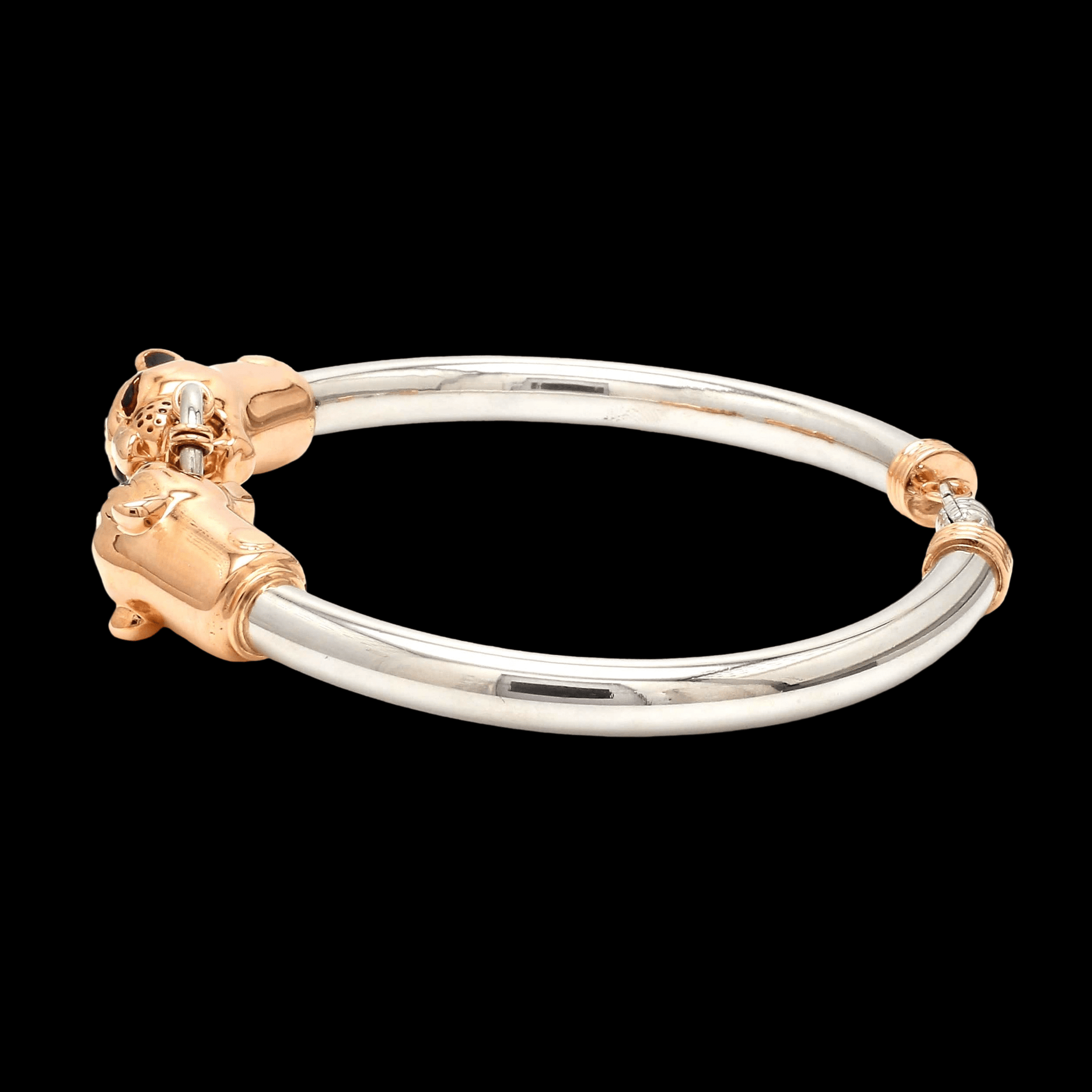 Jewelove™ Bangles & Bracelets Platinum & Rose Gold Panther Bracelet for Men JL PTB 1184