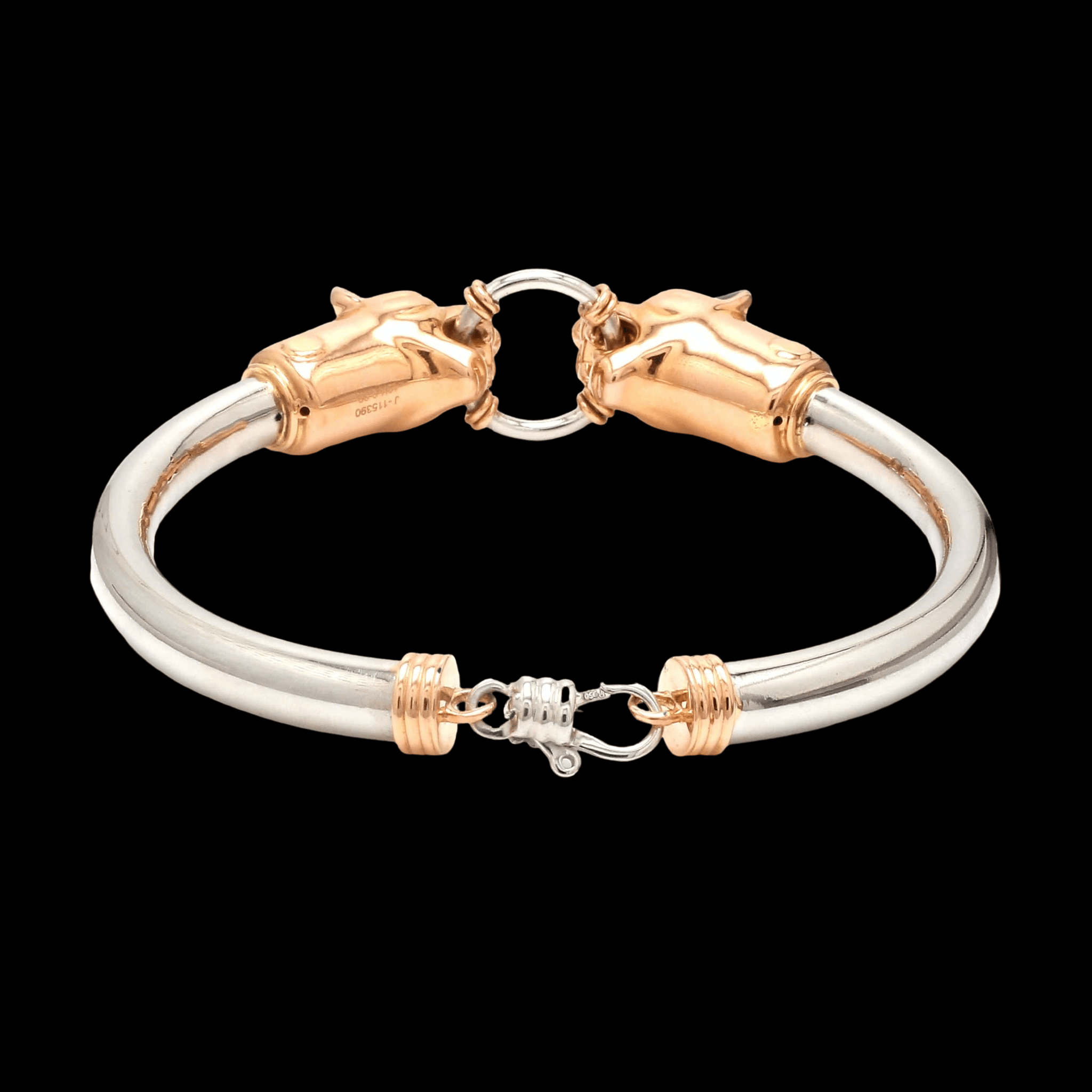 Jewelove™ Bangles & Bracelets Platinum & Rose Gold Panther Bracelet for Men JL PTB 1184