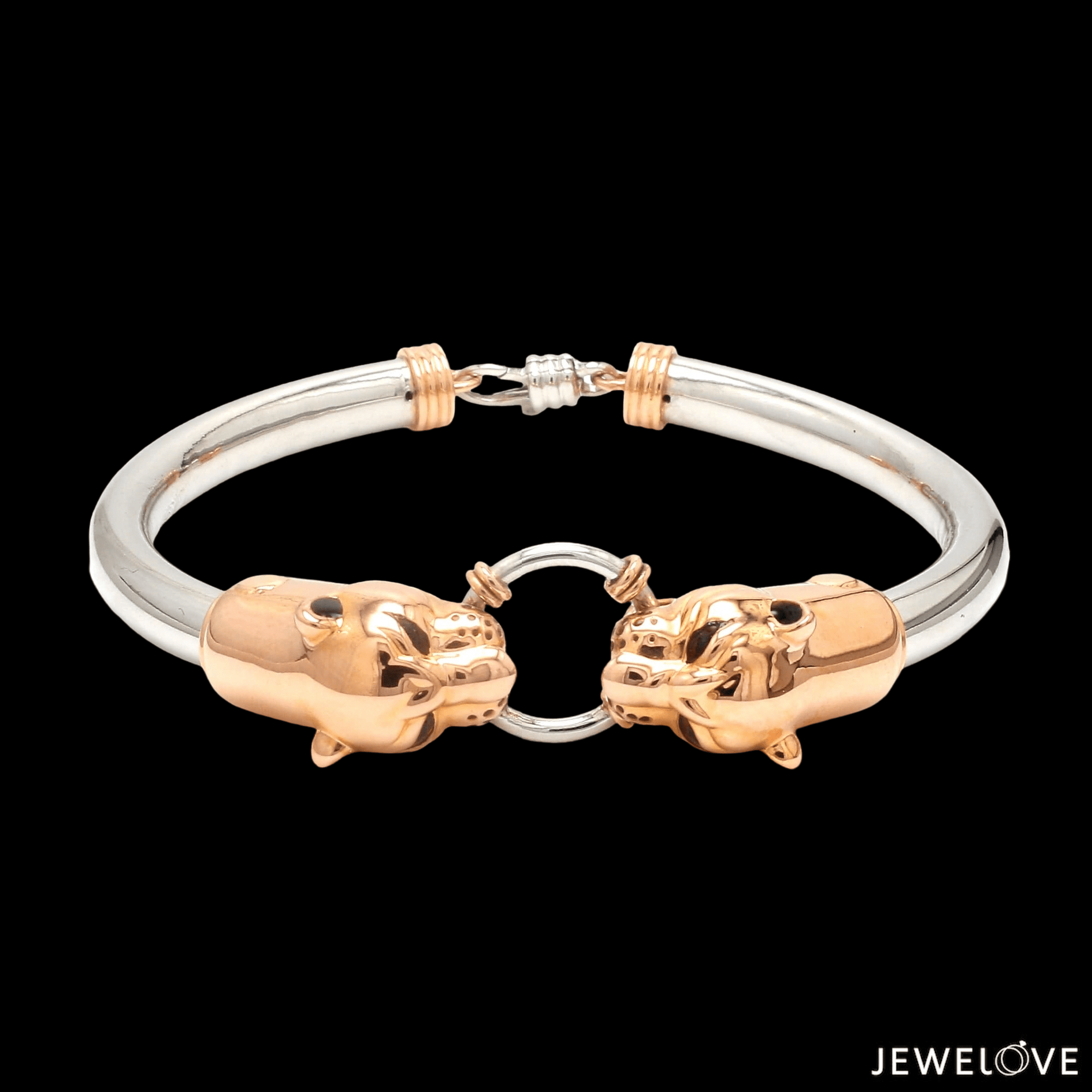 Jewelove™ Bangles & Bracelets Platinum & Rose Gold Panther Bracelet for Men JL PTB 1184