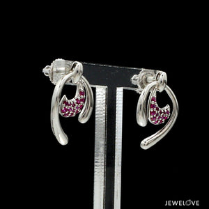 Jewelove™ Earrings Platinum Ruby Earrings for Women JL PT E NL8636R