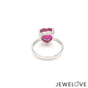 Jewelove™ Rings Women's Band only Platinum Ruby Heart Ring for Women