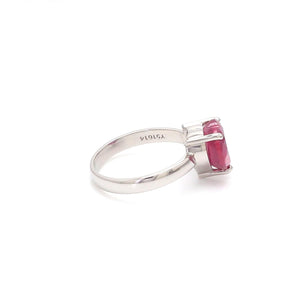 Jewelove™ Rings Women's Band only Platinum Ruby Heart Ring for Women